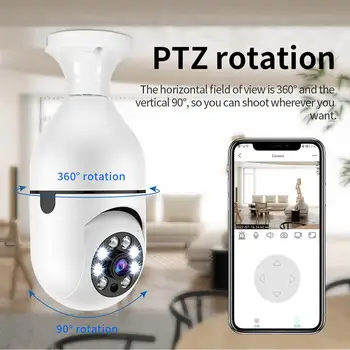 E27 Žarnica Fotoaparat 1080P 2.4 G Omrežja Wi-Fi IR Nočno Vizijo Pametnega Doma Brezžična Varnost Smart Alert Fotoaparat Daljinsko Pregledovanje