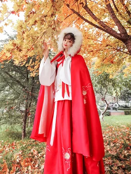 Kitajski Obleko Stari Poročiti Hanfu Črna Rdeča Tradicionalnih Vezenje Obleke Kitajska Slog Ljudskega Plesnega Haljo Cosplay Kostum Kimono