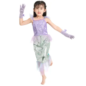 Novo Little Mermaid Princess Kostum Obleko Halloween Kostum za Dekleta