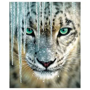 5d Diy Diamond Slikarstvo Pozimi Lions & Tigri sveder Diamantni Vezenje Navzkrižno Šiv Polno Nosorogovo Mozaik Slike Doma Dekor